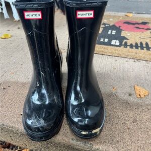 Hunter Glossy Black Waterproof Boots